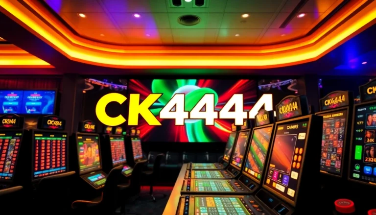 Engaging CK4444 bet scene showing a user placing a wager on sleek digital screens with vibrant casino visuals for online gaming excitement.