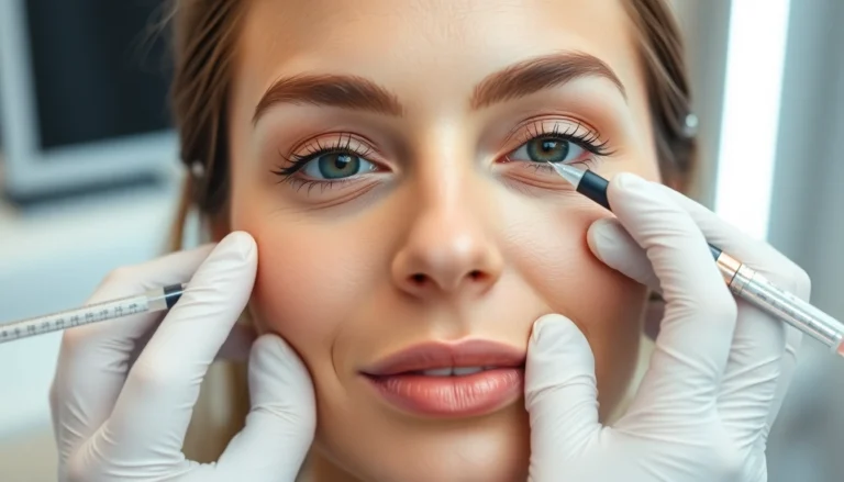Botox treatment in Zurich: close-up of a professional administering Botox injections for facial wrinkle reduction.