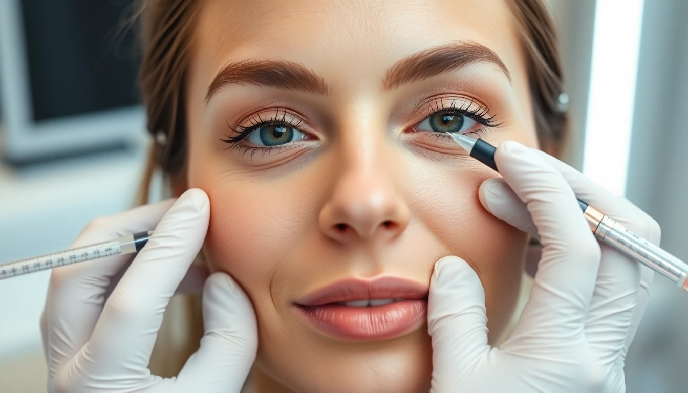 Botox treatment in Zurich: close-up of a professional administering Botox injections for facial wrinkle reduction.