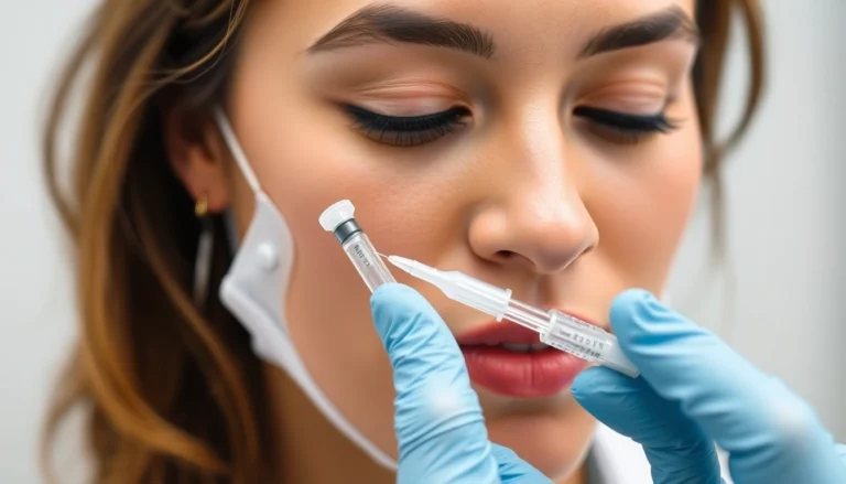 Fettwegspritze Zürich: Medical professional performing injected fat reduction treatment in a modern clinic setting.