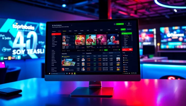 An engaging image of a modern online betting platform with colorful sports icons and live odds displayed on a computer screen, set in a high-tech environment.