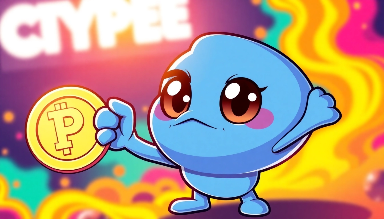 Pepe Coin Meme illustration featuring a lively Pepe character with digital currency elements