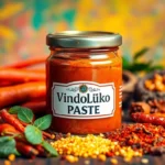 Authentic Vindaloo Paste showcased with spices for cooking enthusiasts and food lovers