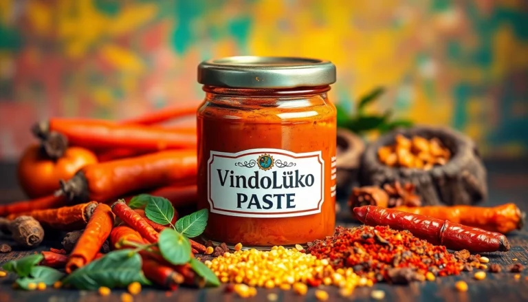 Authentic Vindaloo Paste showcased with spices for cooking enthusiasts and food lovers
