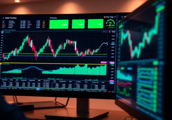 Trading view platform showing dynamic charts with real-time data analysis for traders and investors